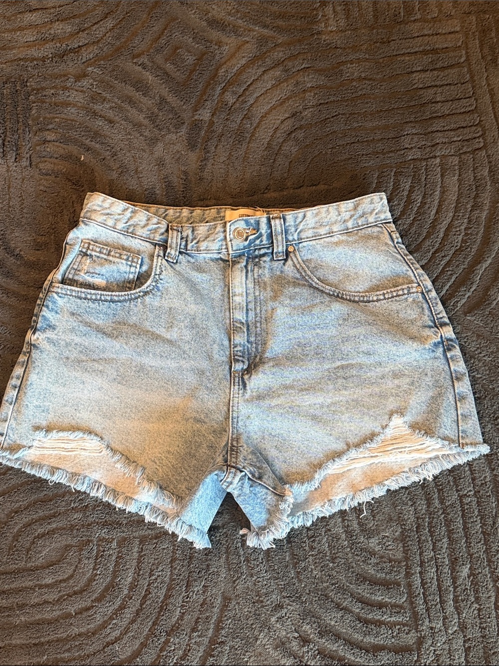 Cotton On Light Blue Distressed Denim Shorts